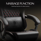 Dowinx Gaming Chair Big and Tall, Ergonomic PC Gaming Chair with Footrest & Massage, Racing Style Reclining Computer Chair for Adults, 400LBS Capacity - Heavy Duty Gamer Chair (Black)