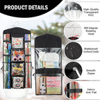 Christmas Wrapping Paper Organizer Storage, Hanging Gift Bag Storage Organizer, Double-Sided Wrapping Paper Holder Storage - Black
