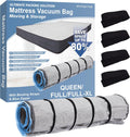 Storage Logic Foam Mattress Vacuum Bag with Blue Zipper, Mattress Storage Bag, Straps Included, Queen/Full/Full-XL