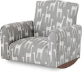 Kid Rocking Chair for Toddlers, Child Chair for Little Kids, Upholstered Toddler Armchair for Children, Comfy and Cute Little Kid Chairs (Rockers, Grey Giraffes Print)