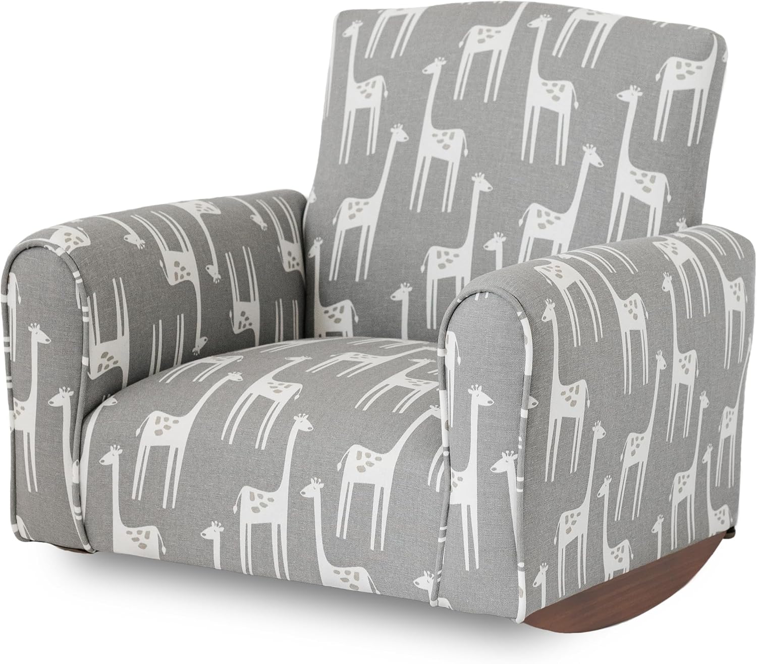 Kid Rocking Chair for Toddlers, Child Chair for Little Kids, Upholstered Toddler Armchair for Children, Comfy and Cute Little Kid Chairs (Rockers, Grey Giraffes Print)
