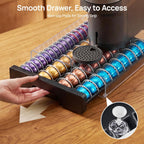 Vtopmart Coffee Pod Drawer Organizer for Nespresso Vertuo Pods, Holds 40 Large or 60 Small Capsules, Acrylic Coffee Pod Holder with Smooth Pull-Out, Anti-Slip Clear Storage