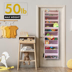 HOMELUX THEORY UPGRADED 6 Tiers Over The Door Organizer Hanging - 100D EXTRA THICK & 50lbs HUGE CAPACITY, 12 Side Mesh Pockets Over The Door Shoe Organizer, Hanging Closet Organizer (Ivory, 1pc)