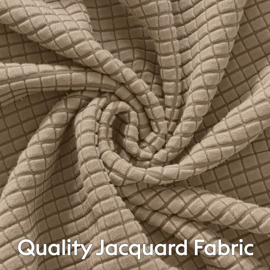 MIYE Jacquard Fabric Box Spring Cover,Super Stretchy Wrap Around 4 Sides Elastic Bed Skirt,Wrinkle & Fading Resistant,Washable & Easy Fit. (Cream, Queen)