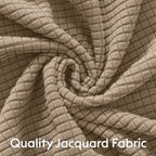 MIYE Jacquard Fabric Box Spring Cover,Super Stretchy Wrap Around 4 Sides Elastic Bed Skirt,Wrinkle & Fading Resistant,Washable & Easy Fit. (Cream, Queen)