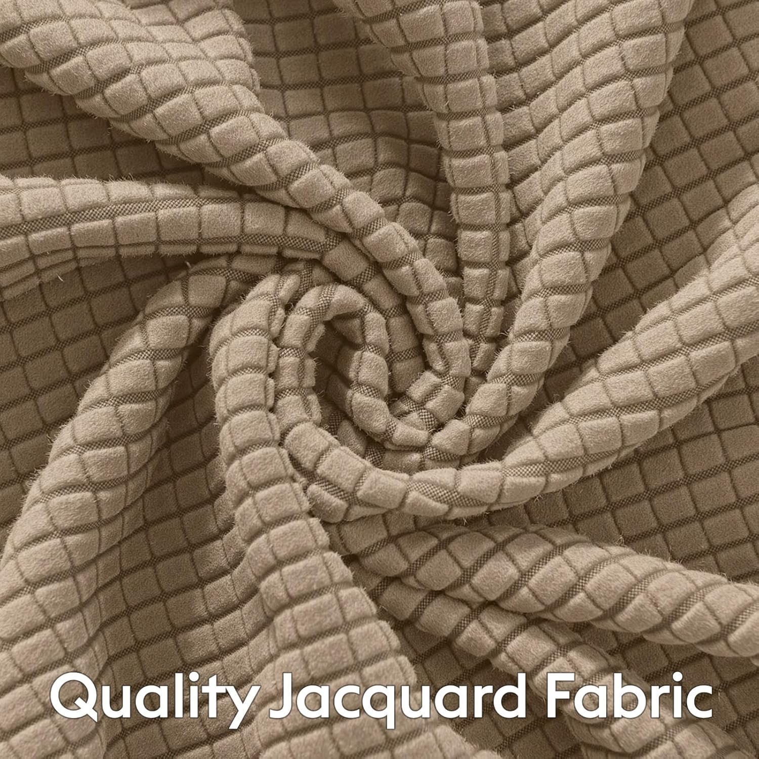 MIYE Jacquard Fabric Box Spring Cover,Super Stretchy Wrap Around 4 Sides Elastic Bed Skirt,Wrinkle & Fading Resistant,Washable & Easy Fit. (Cream, Queen)