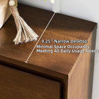 LKTART Mid Century Modern Sideboard Buffet Cabinet,Narrow Walnut Entryway Storage Cabinet,Modular Storage Cabinets with 2 Doors for Living Room,Kitchen,Hallway (2 Pieces,78" L*9.25" D)