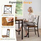 Zevemomo 3-Piece Dining Table Set, Dining Table for 2, Small Table and Chairs Set of 2, Breakfast Nook Table Set with 2 Curved Backrest Chairs, for Small Spaces & Apartment-Brown