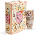 Occasionals Book Shaped Ceramic Vase, for Home Decor, Cute Bookshelf Decor, Unique Gift for Book Lovers, Readers, Cat Lovers and Cat Mom. Decorative Flower Vase for Home Office, Kitchen, Bookshelf