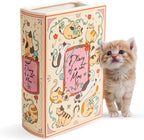 Occasionals Book Shaped Ceramic Vase, for Home Decor, Cute Bookshelf Decor, Unique Gift for Book Lovers, Readers, Cat Lovers and Cat Mom. Decorative Flower Vase for Home Office, Kitchen, Bookshelf