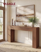 VASAGLE Entryway Table, Long Console Table, Thick Tabletop, Farmhouse Style, for Hallway, Behind the Couch, Living Room, Foyer, Easy Assembly, 11.8 x 63 x 31.5 Inches, Chestnut Brown ULNT147KX01S