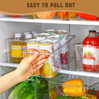 Freebat 12 Pack Organizers and Storage, Pantry Organization and Storage Bins, Cabinet Organizer, Clear Plastic Storage Containers with Handle，Acrylic Storage Bins (4 Small&4 Middle&4 Large