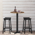 YATINEY Round Bar Table Set of 2, Counter Height Pub Table, Bar Height Cocktail Table, Versatile Use, for Dining Room, Kitchen, Bar, Pub, Cafe, Rustic Brown and Black BT10L2BR