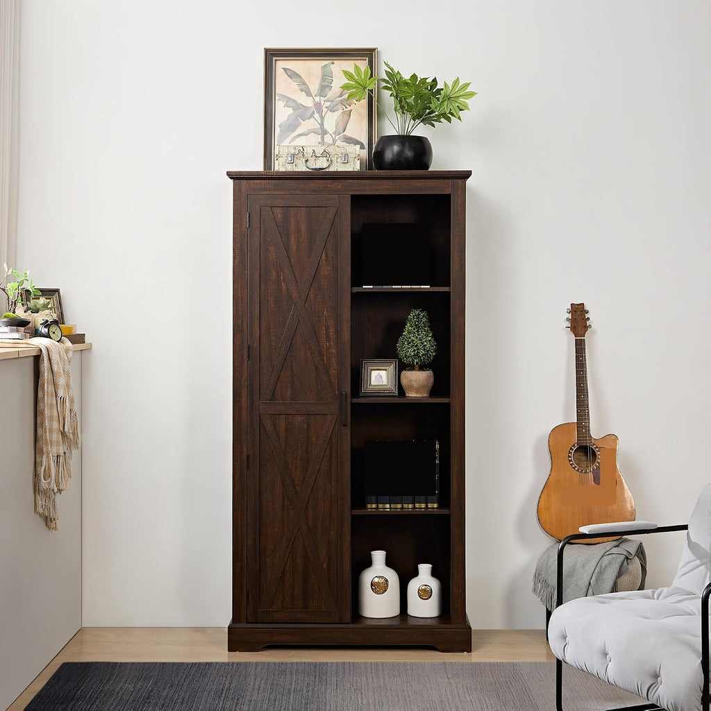 Retro Tall Storage Cabinet, Rustic Farmhouse Pantry Cupboard, for Kitchen Dining Living Room,for Kitchen Home