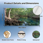 24"x 48" Canvas Wall Art Florida Fresh Water Springs Cypress Tree Swimming Hole Natural Beauty Framed Pictures Painting Prints Large Wall Art for Living Room Bedroom Abstract Home Wall Decor Artwork
