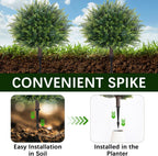 Waipfaru Artificial Plants Outdoor, 2Pcs 23'' Artificial Cedar Topiary with Ground Spike, UV-Resistant Fake Plants Fake Bushes Shrubs for Outdoor Indoor Garden Front Porch Decor