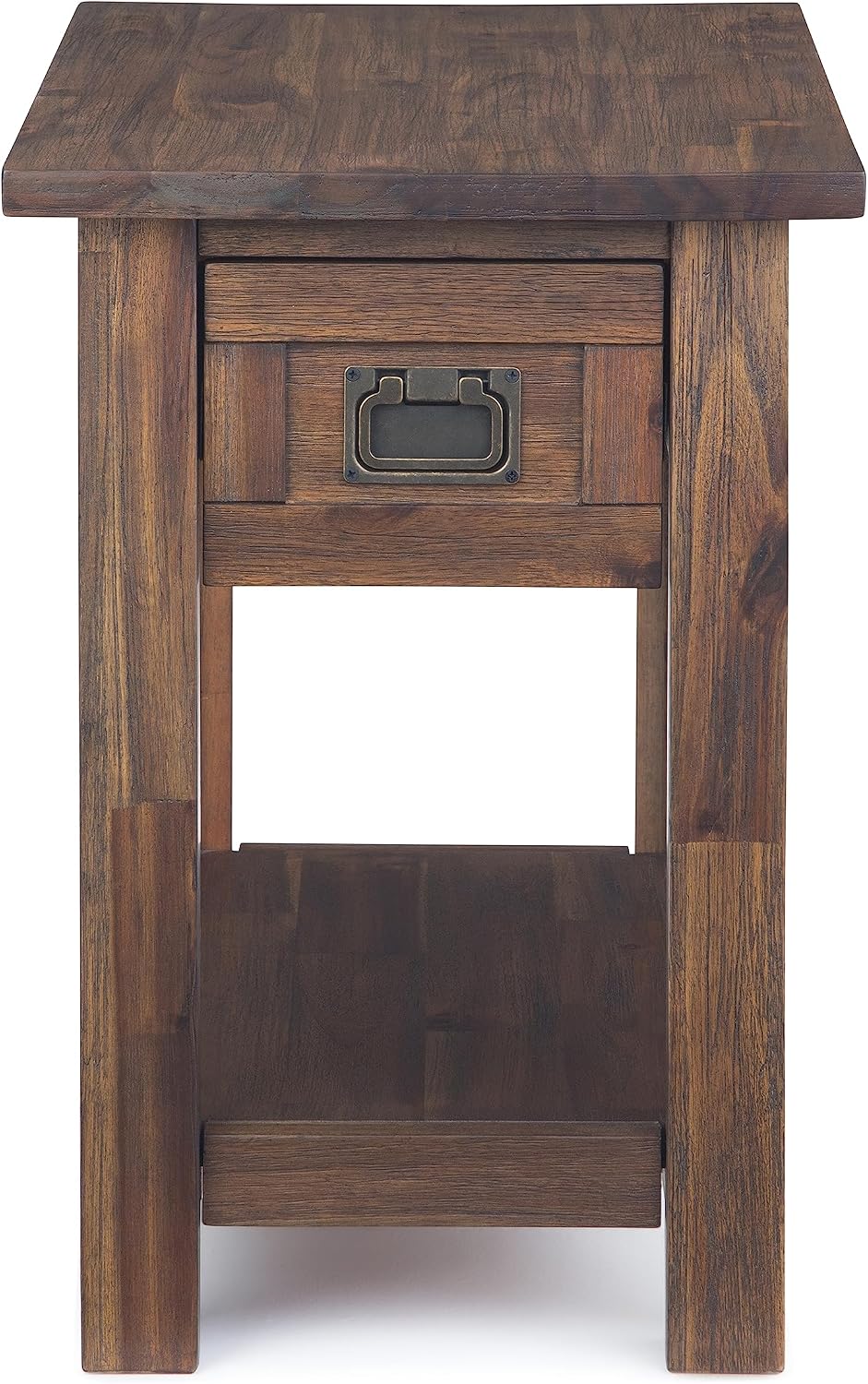 SIMPLIHOME Monroe Solid Acacia 14 inch Wide Rustic Narrow Side Tables in Distressed Charcoal Brown for the Living Room and Bedroom (Set of 2)