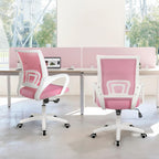 ETONEX Office Chair with Ergonomic Mid Back Cushion Lumbar Support Adjustable Swivel Rolling Computer Gaming Desk Chair Comfy Mesh Seat Wheels Home Executive Use (Pink)