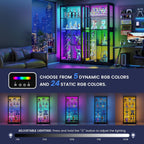 Gurexl Display Cabinet with Motion Sensor LED Lights, Glass Curio Cabinet with Adjustable Shelves & Glass Door, Modern Tall Display Case for Collectibles, Toys, Figures, Ideal for Living Room, Black