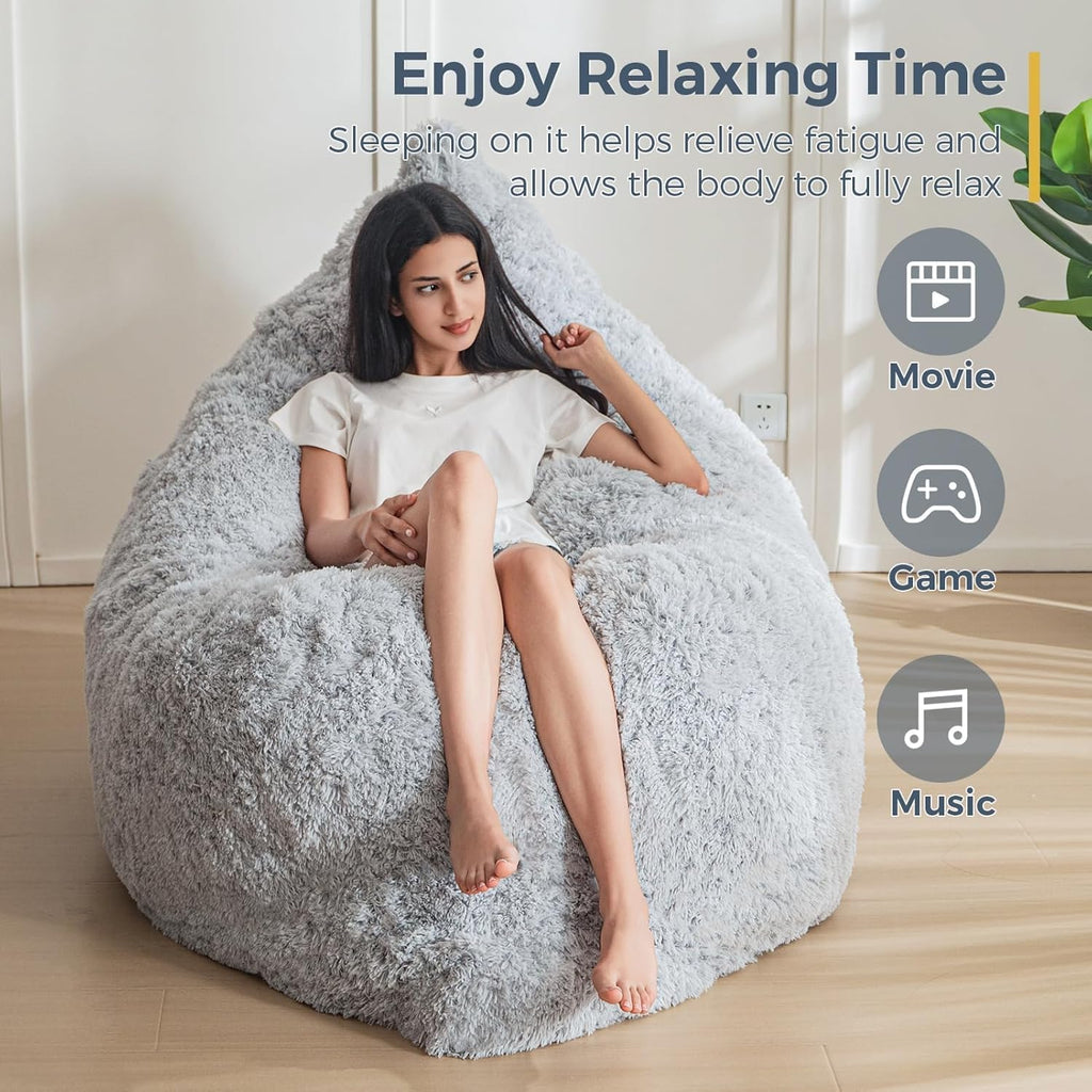 MAXYOYO 3 in 1 Bean Bag Chair, Giant Bean Bag Sofa Bed, Floor Couch with High-Density Foam Filling, Bean Bag Chair for Adult