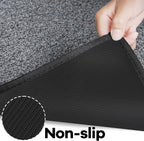 AREDO Runner Rug with Non Slip Rubber Backing, Washable Soft Floor Carpet for Kitchen, Hallway, Entryway Indoor, Bedroom, Laundry, Low Pile Area Rugs, Solid color with Pointillism style, 2*6 ft BLACK