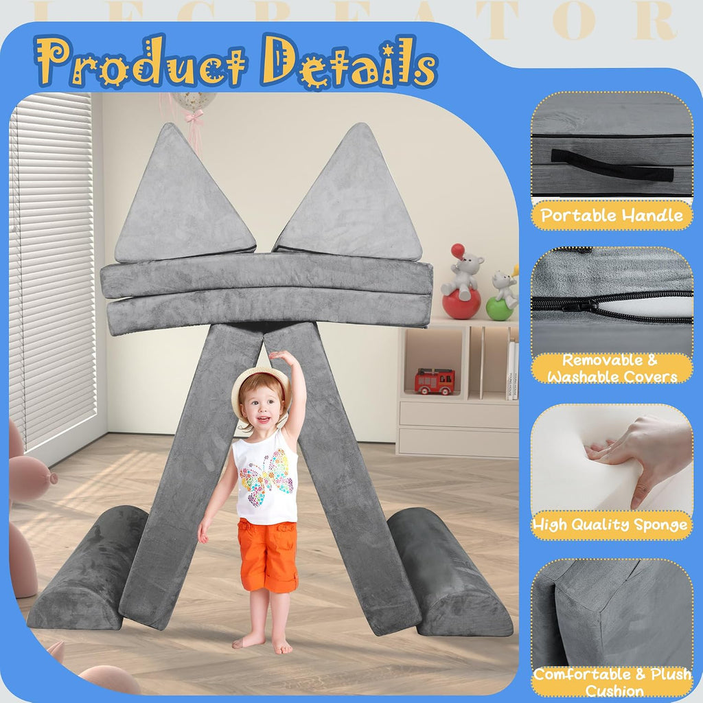 Modular Kids Sofa,Couch for Toddler and Baby Playroom/Bedroom,Perfect Toddler & Baby Couch for Play & Lounging,Ideal for Boys & Girls.Large