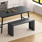 Bamboo Dining Bench, 35-inch Sleek Design Entryway Shoe Rack Bench, Indoor Kitchen Table Bench, Waterproof Outdoor Bench, Black