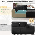 157.6" Cloud Couch Oversized Modular Sectional Sofa, Boneless U-Shaped 8 Seater Deep Seat Couch with Ottoman, Soft Corduroy Upholstery, DIY Combination for Living Room, No Assembly Required, Black