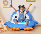 Hobestluk Bean Bag Chair Floor Bean Bag for Kids Playroom Living Room Blue | Large Animal bean bag chair Floor Cushion Washable Cover Living Room Bedroom Playroom Penguin Large Reading Gaming Chair
