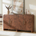 Set of 2 Sideboard Buffet Cabinet, Buffet Cabinet with Storage and 2 Adjustable Shelves, Sideboard credenza Cabinet for Kitchen Entryway, Dark Walnut Burl