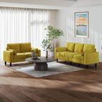Kinfant 5-Seat Waiting Room Chair- Office Guest Reception Chairs Waiting Furniture Bench with Armrest Modern Upholstered Reception Seating for Salon, Bedroom & Studio, Yellow