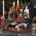 Liquor Bottle Display Shelf, Coffee Syrup Rack Organizer,Syrup Bottle Holder Stand, 3-Tier Syrup Rack for Countertop or Tabletop Decor,Storage Countertop Shelf for Kitchen Coffee Station