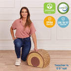 ECR4Kids SoftZone Tree Log Quarter Seat, 12in, Kids Bench, Chocolate