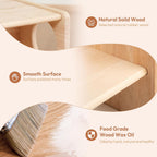 Montessori Weaning Table and Chair Set, Adjustable Toddler Furniture to 1-3 | Solid Wood Material, Multi-Scene Use, Ideal for Learning, Eating and Drawing, Safe Activity Furniture for Baby Boys and Girls
