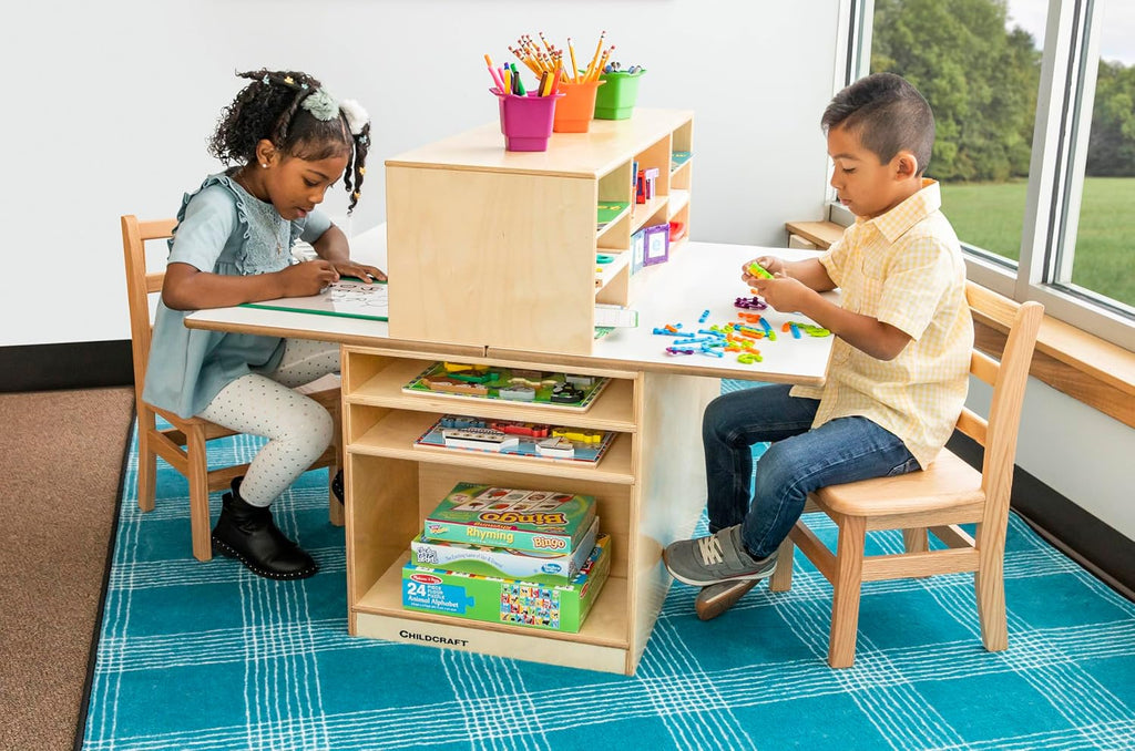 Childcraft Double-Sided Junior Writing Center, for Four Students, 36-1/4 x 40-3/4 x 32-1/4 Inches