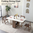 Folding Dining Chairs with Cushion, Padded Folding Chairs Lightweight, Modern Folding Patio Chairs, Wooden Dining Chairs, Foldable Chairs Set of 2 for Picnic, Camping, Office, Party, Walnut