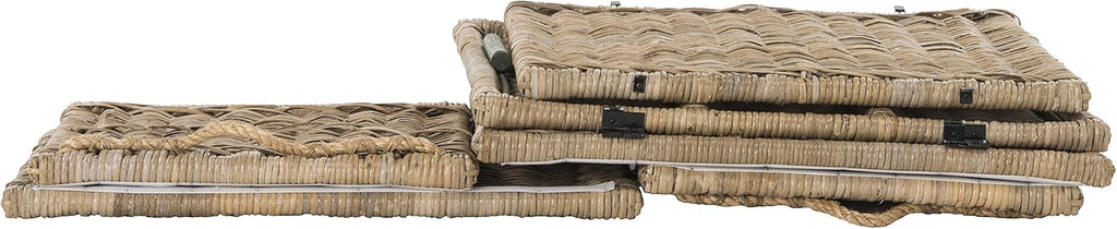 happimess HPM9001C Caden 30" Wicker Storage Trunk, Collapsible for flat storage, Rattan-Kubusoft Gray, Coastal for Office, Dorm Room-LivingRoom, Bedroom, Dining Room, Natural