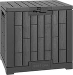 EAST OAK Outdoor Storage Box, 31 Gallon Deck Box for Patio Cushions, Pool Accessories & Garden Tools, Waterproof Resin Storage Container, Ash Grey