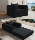 Versatile Boneless Accent Chair Couch Convertible Sleeper Chair Chaise Lounge Chair Indoor BeanBag for Adult Kids, Oversized Comfy Futon Floor Folding Sofa Bed Portable for Living Room Bedroom, Black