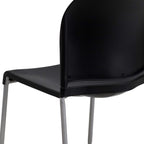 Flash Furniture Hercules Series Contoured Stacking Chairs for Waiting Rooms and Offices, Ergonomic Lobby Chairs with Curved Back, Set of 5, Black