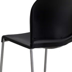 EMMA + OLIVER Home and Office Guest Chair Black Full Back Contoured Sled Base Stack Chair