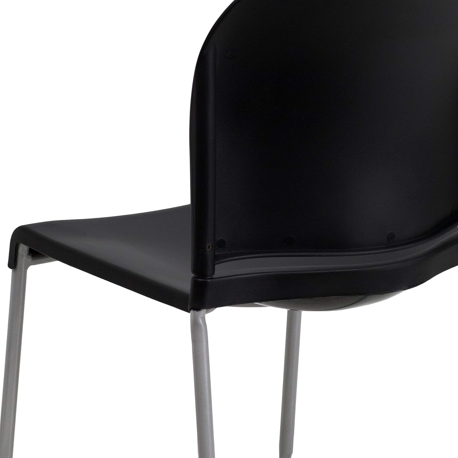 EMMA + OLIVER Home and Office Guest Chair Black Full Back Contoured Sled Base Stack Chair