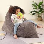 MOMCAYWEX 3-in-1 Kids Bean Bag Chair, Gaint Pillow Mattress for Kids, 35" x 50" x 10", Dark Brown