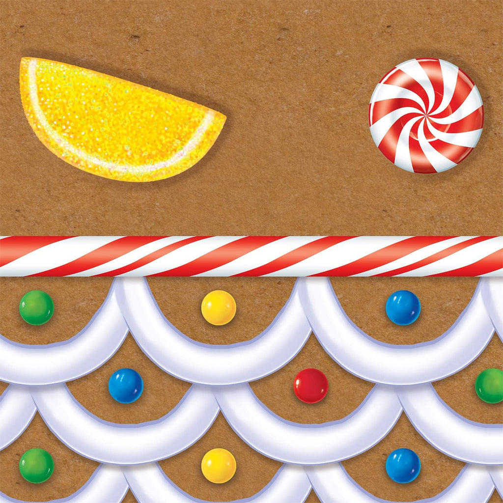 Beistle Gingerbread House Tablecovers, 54” x 108”, 2 Pieces – Plastic Table Cloth, Rectangular Tablecloth, Table Covers for Party, Gingerbread Party Supplies, Christmas Decorations
