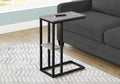 JOSHEN 18" C-Shaped Slide Under Corner End Table, Retro End Table with Stable Load-Bearing Design, Decorative Accent Tables with Secondary Shelf for Living Room, Grey
