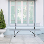 4/6/8 Feet Park Bench for Outside Heavy Duty Metal, Garden Benches Outdoor Bench with Backrest & Portable Frame, for Shopping Malls Stores Parks Patios Decks, Grey