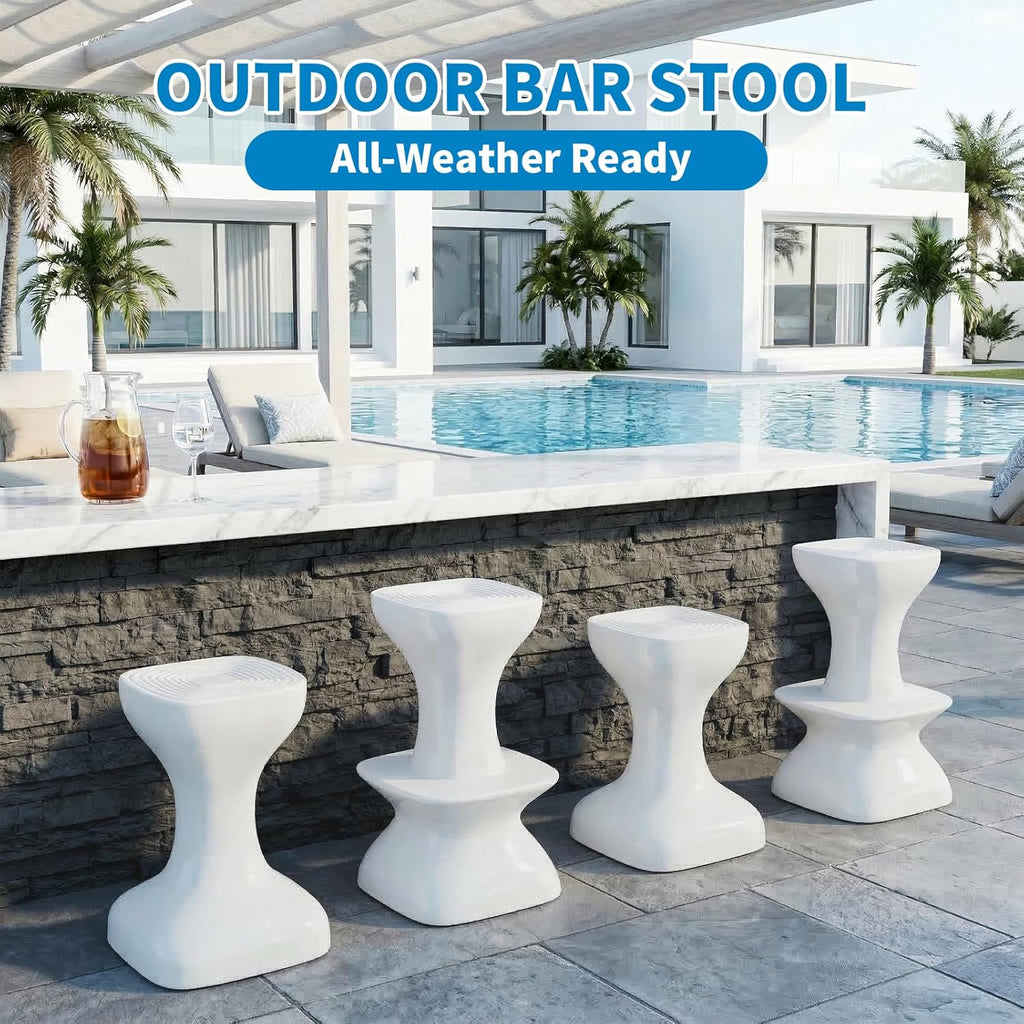 24" Pool stools for Underwater,Pre-Weighted Pool Stools with Foot Rest,Waterproof Patio Furniture with Adjustable Feet for Poolside Seats for Edge,1PC