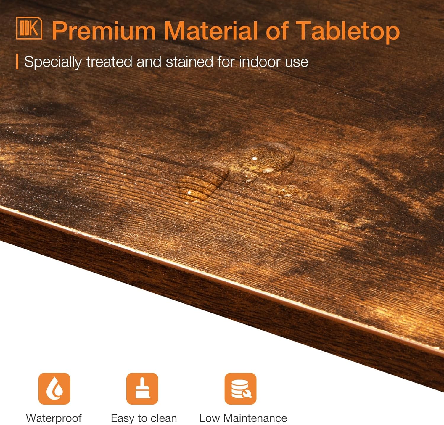 ODK 71 Inch Bar Table, Bar Height Pub Table, Counter Height Bar Table, Rectangular High Top Kitchen & Dining Counter Tables with Sturdy Legs & Easy-to-Clean Top, Rustic Brown