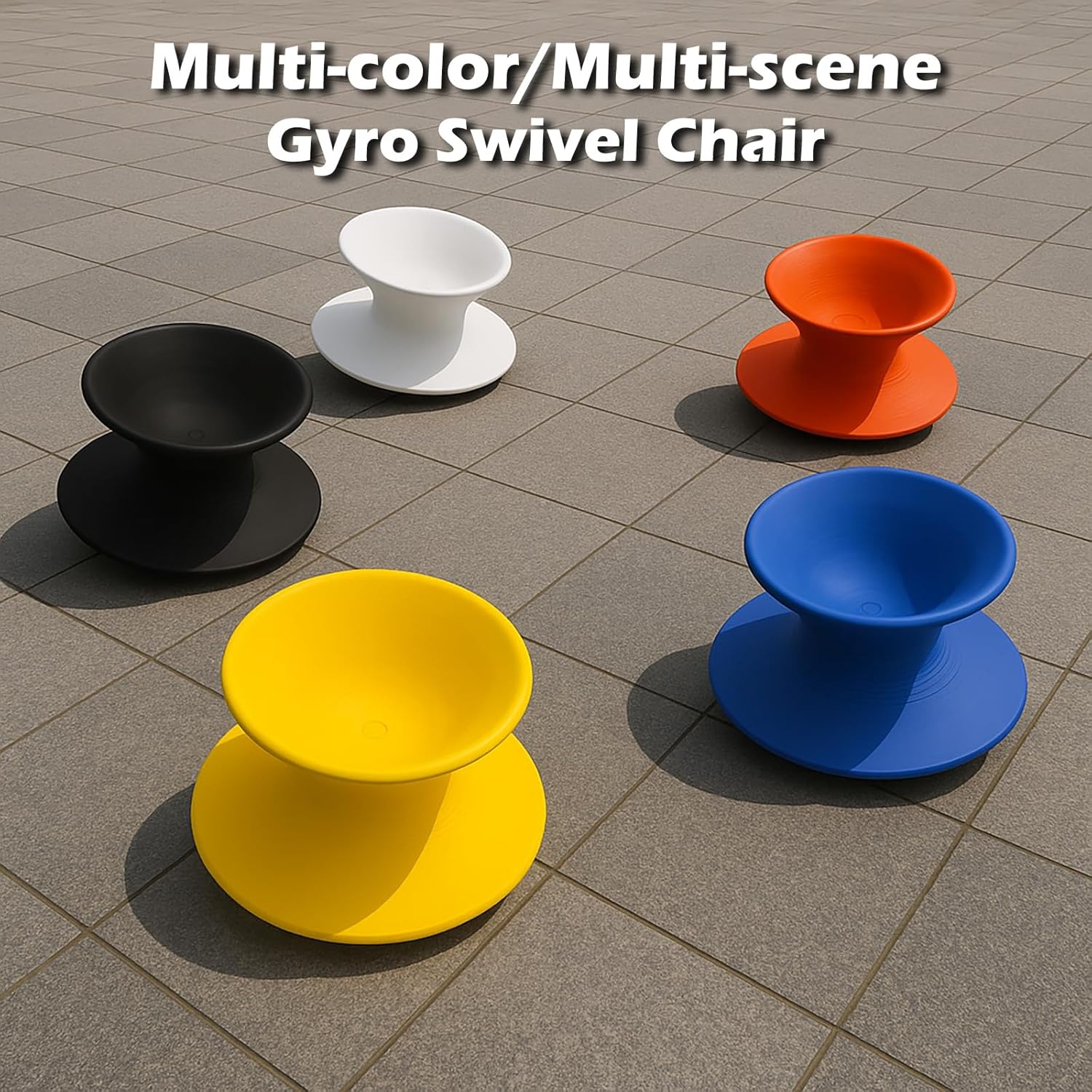 360° Rotating Gyro Spun Chair – Ergonomic Spinning Swivel Chair for Kids, Durable, Modern Indoor/Outdoor Fun Seat (White)
