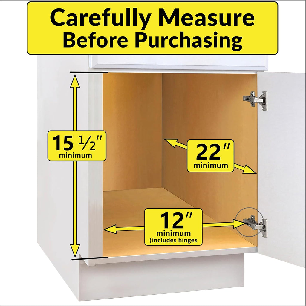 LYNK PROFESSIONAL® SELECT™ Pull Out Under Sink Kitchen Cabinet Organizer - 11.5 in. x 21 inch deep Drawer - Sliding Shelf Organizer and Undersink Storage Shelves - Lifetime Ltd. Warranty – Chrome